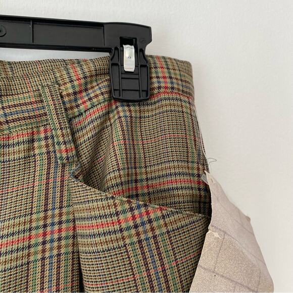 Vintage 1987 Ollie High Waist Olive Green Plaid Mom Pants NWTs Junior 11 Large - Picture 5 of 9